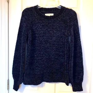 Loft Navy Blue Chenille Sweater XS